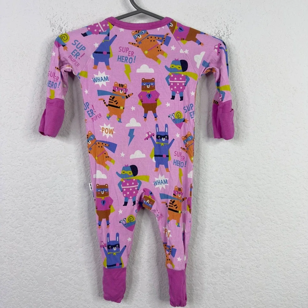 Little Sleepies Milkberry 2PC Pajama Bundle NB 0-3M Bamboo Superhero Leopard‎